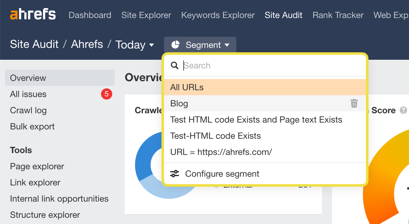 Site Explorer Screenshot