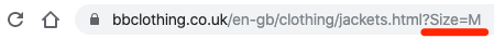 faceted navigation url