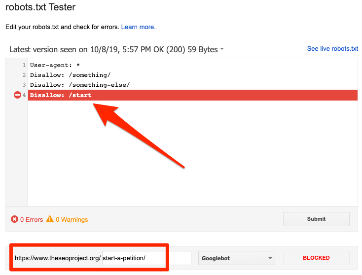 robots txt tester