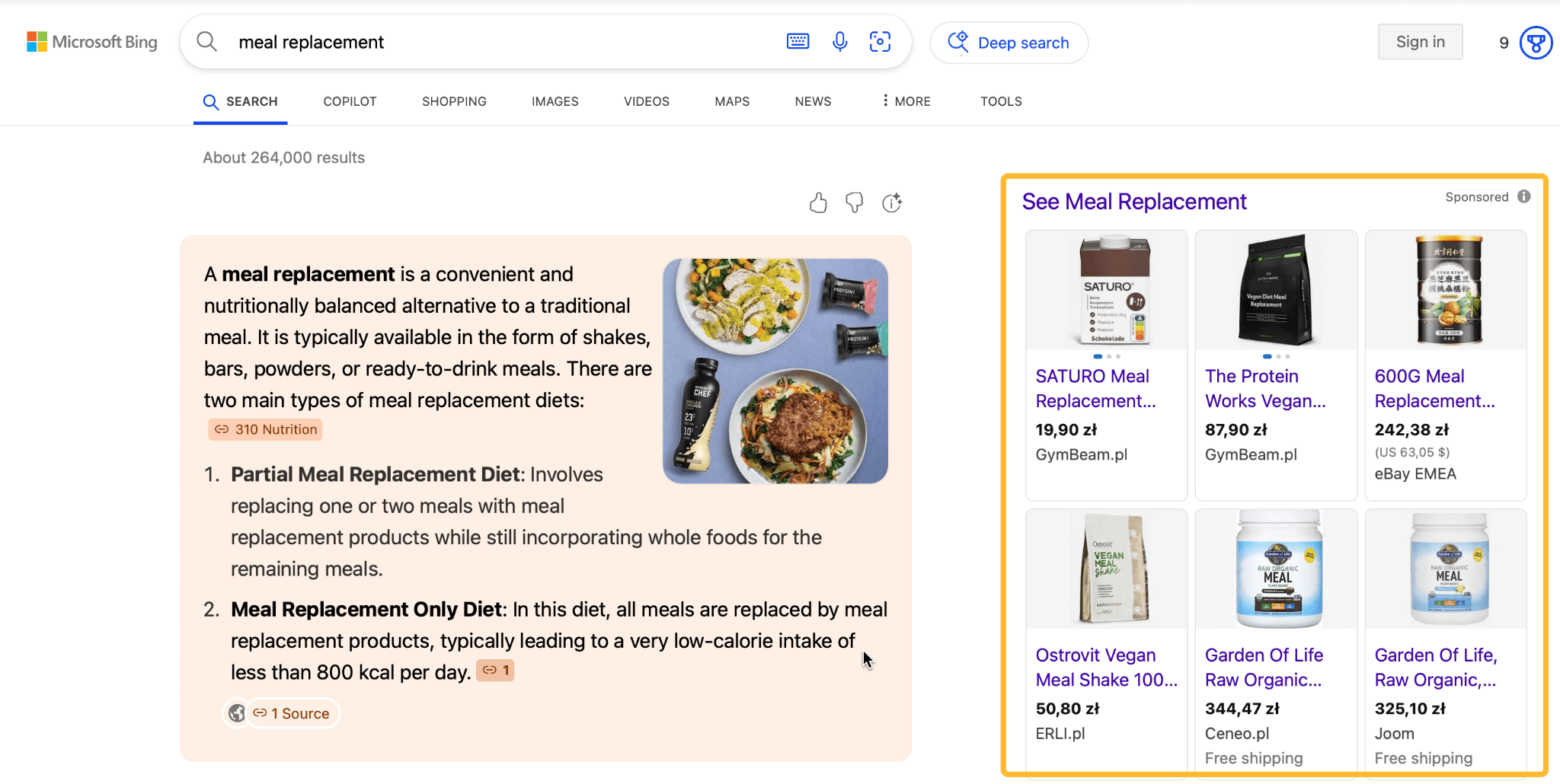 Search ads in Bing